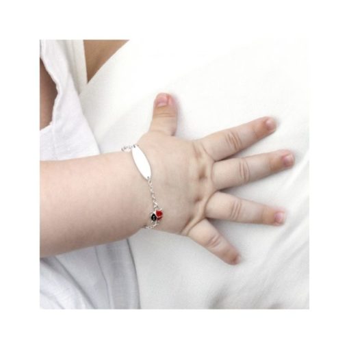 Pulsera Plata de Ley bebe mariquita