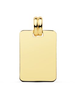 Placa oro amarillo lisa de 9kt 20 x 14 mm