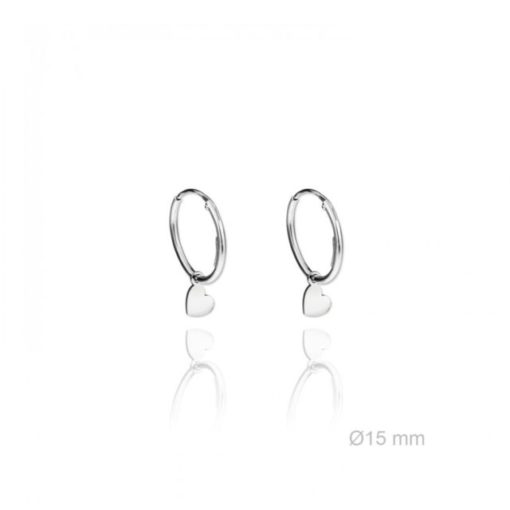 Aros plata de ley corazon mini