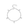 Pulsera corazones plata de ley