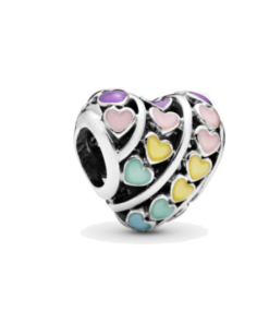 charm corazon color plata de ley