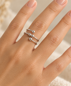 Anillo plata de ley 4 bolas