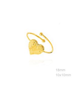 Anillo acero corazon chapado