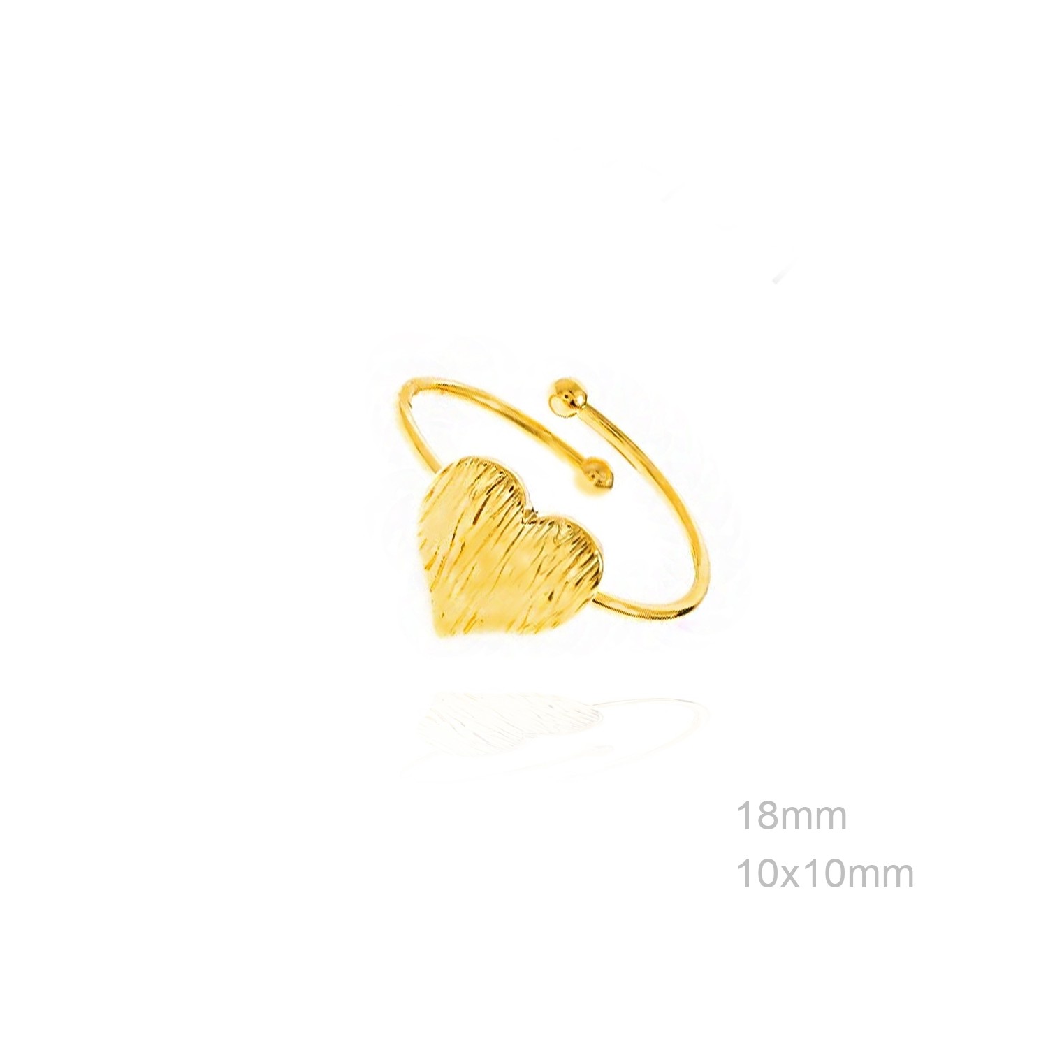 Anillo acero corazon chapado