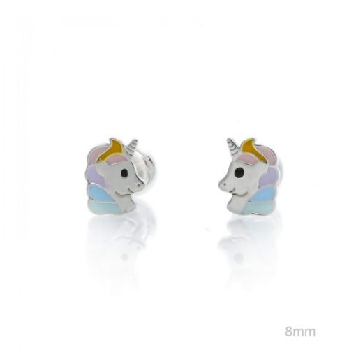 Pendientes plata unicornio