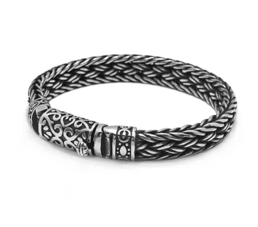 Pulsera plata de ley retro