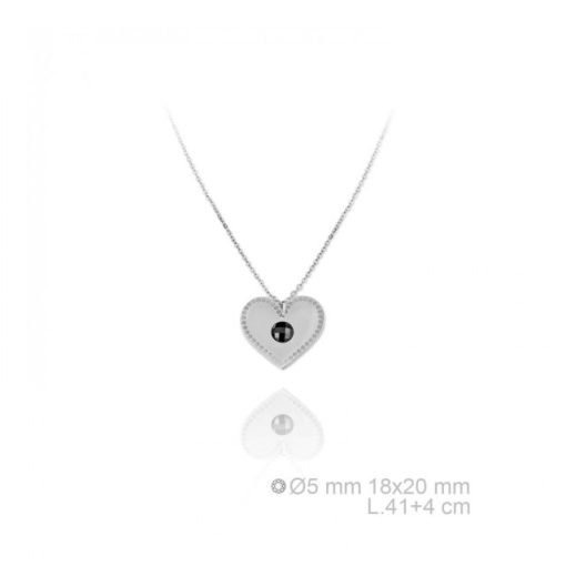 Gargantilla plata de ley corazon piedra