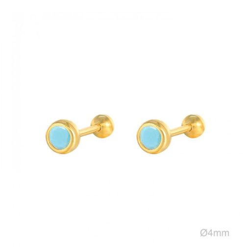 Pendientes plata de ley mini turquesa
