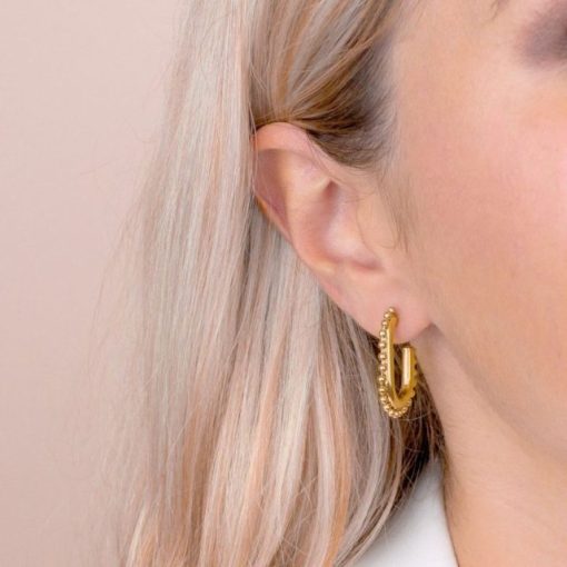 Pendientes Acero chapado Bolitas