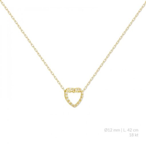 Gargantilla oro corazon piedras