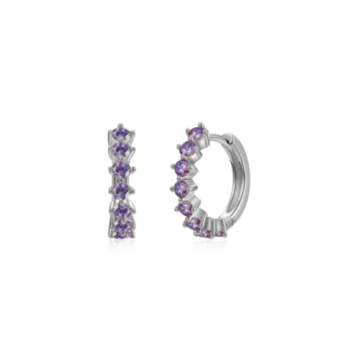 Aros plata de ley violeta