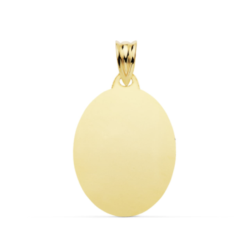 Medalla oval brillo oro 18k