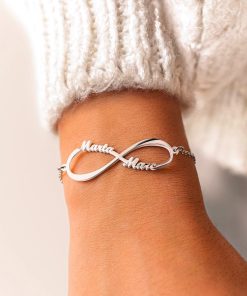 Pulsera plata infinito nombre