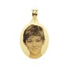 Medalla oval brillo oro 18k