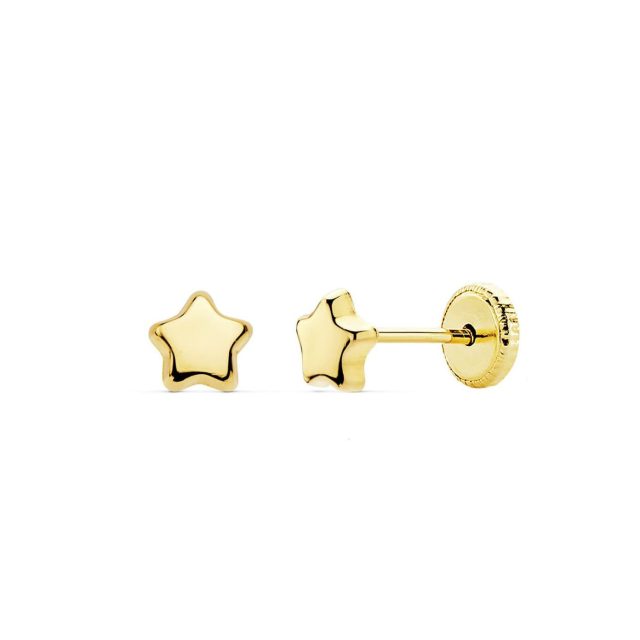 Pendientes Oro 18k estrellas 4 mm