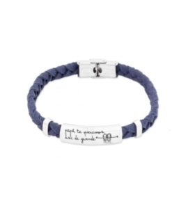 Pulsera y collar papa acero azul