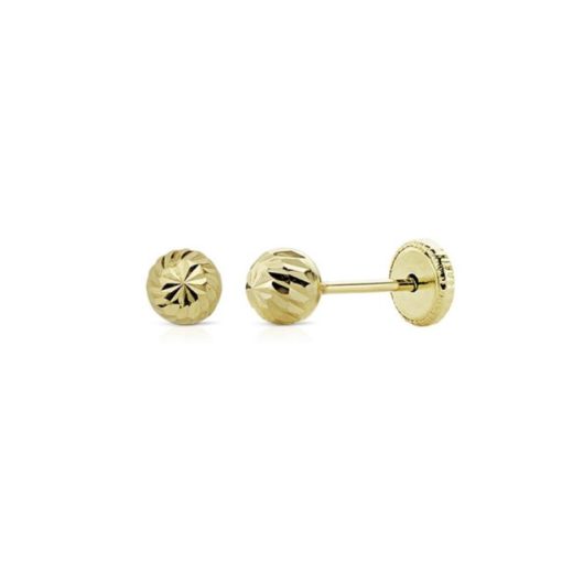 Pendientes bola tallada Oro 18k