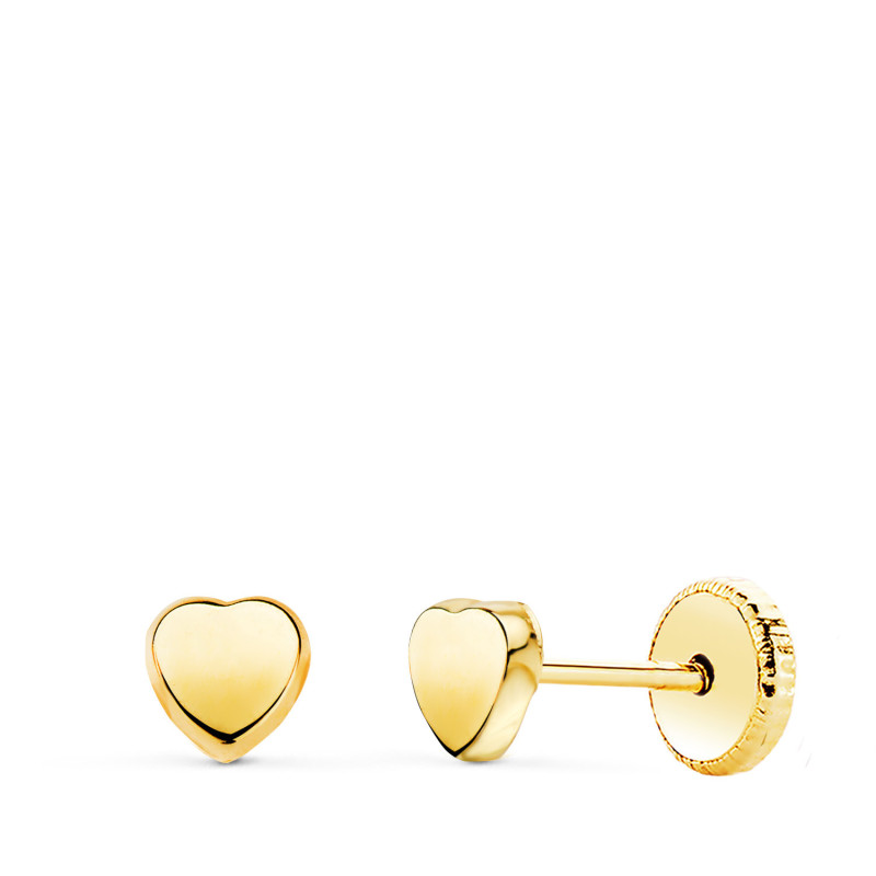 Pendientes corazón Oro 18k 5mm