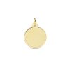 Medalla disco biseñ Oro 18k 14 mm