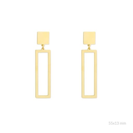Pendientes Acero chapado rectángulo