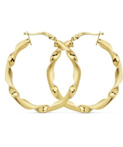 Aros Oro 18k rizado XL 60mm