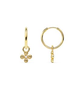 Aros Oro18k cruz con circonita