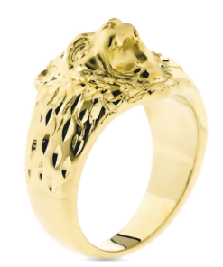 Sello oro 18k leon tallado