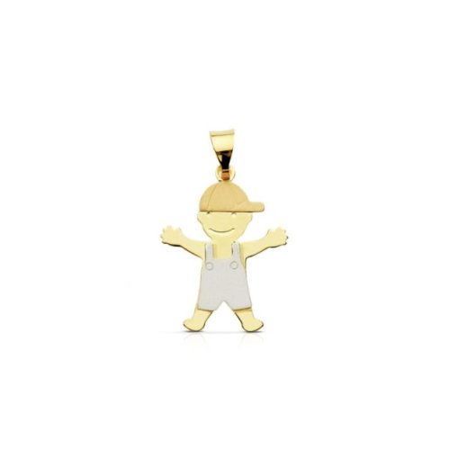 Colgante Niño Bicolor Oro 18k 16mm