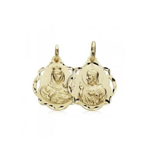 Medalla Escapulario Oro 18k 20mm