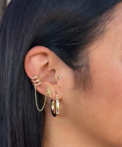 Pendientes plata cruz con ear cuff