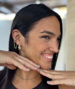 Pendientes plata cruz con ear cuff