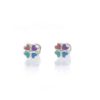 Pendientes plata trebol color