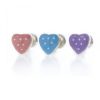 Pendientes plata corazón color