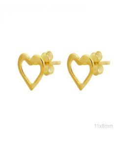 Pendientes corazon calado plata chapada