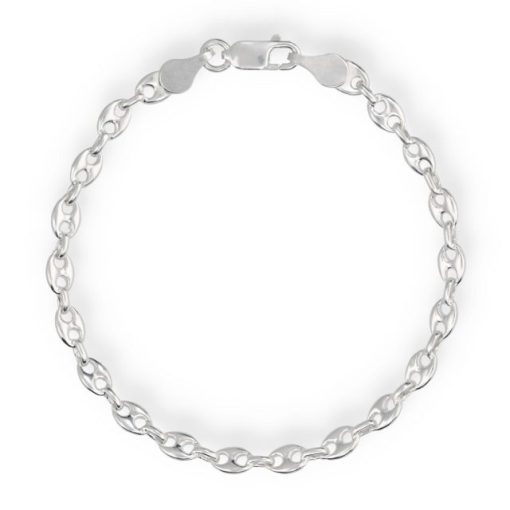 Pulsera plata de ley grano de café