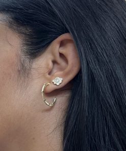 Aros plata chapada labrado con piedras