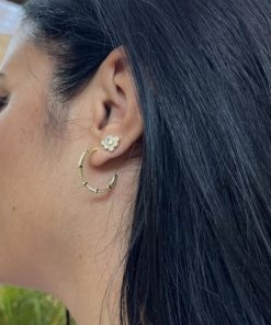 Aros plata chapada labrado con piedras