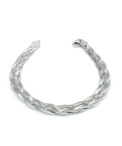 Pulsera plata de ley trenza