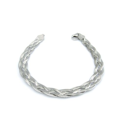Pulsera plata de ley trenza