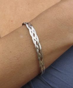 Pulsera plata de ley trenza