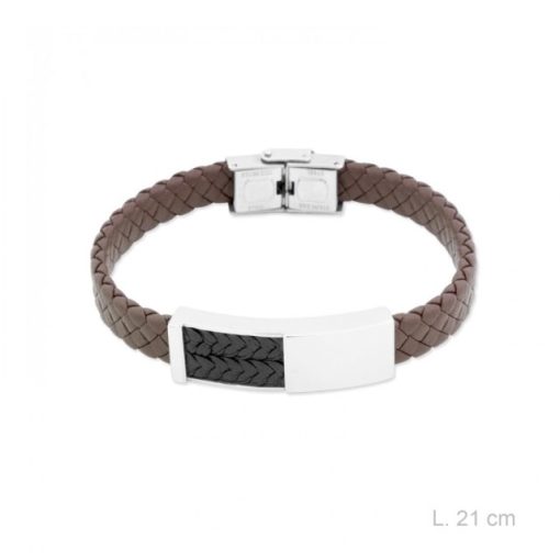 Pulsera de Acero negra y marron