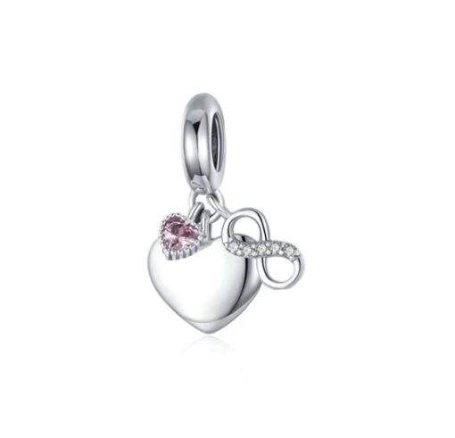charm plata de ley corazon infinito