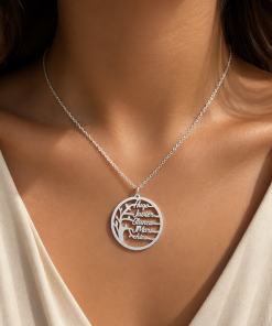 Gargantilla plata arbol de la vida personalizada
