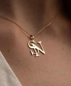 Gargantilla doble inicial plata de ley