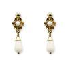 Pendientes oro 18k niña color marfil blanco lágrima 1ª postura