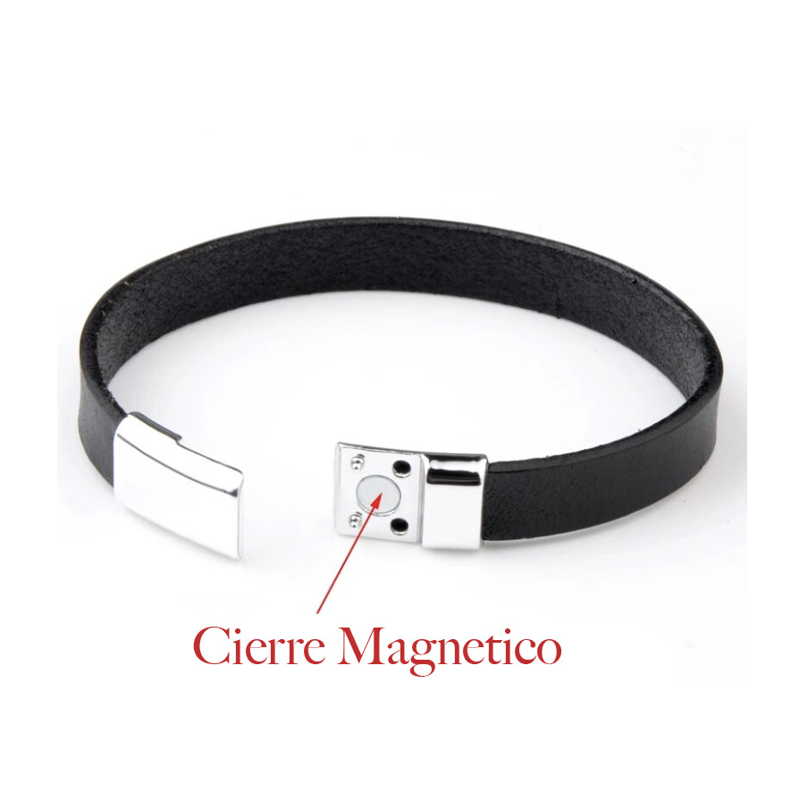 Pulsera cuero negra personalizada