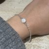 Pulsera mini leche materna plata de ley