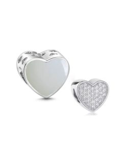 charm plata corazon piedras leche materna