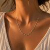 Collar acero chapado con piedra natural