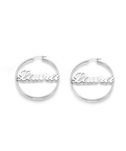 Aros plata nombre personalizado